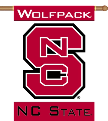 NC State Wolfpack 2-Sided 28" x 40" Banner with Pole Sleeve - Click Image to Close