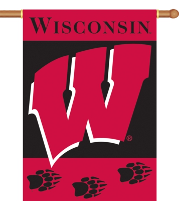 Wisconsin Badgers 2-Sided 28" x 40" Banner with Pole Sleeve - Click Image to Close