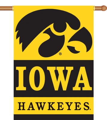 Iowa Hawkeyes 2-Sided 28" x 40" Banner with Pole Sleeve - Click Image to Close