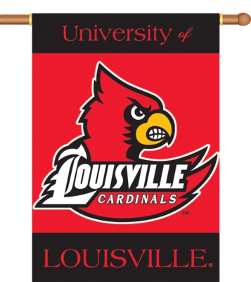 Louisville Cardinals 2-Sided 28" x 40" Banner with Pole Sleeve - Click Image to Close