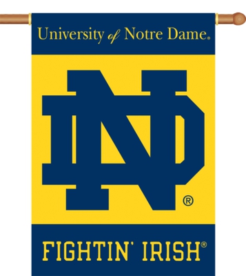 Notre Dame Fighting Irish 2-Sided 28" x 40" "ND" Hanging Banner - Click Image to Close