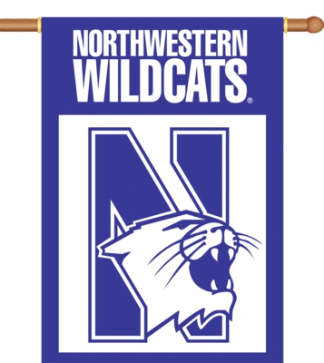 Northwestern Wildcats 2-Sided 28" x 40" Banner with Pole Sleeve - Click Image to Close