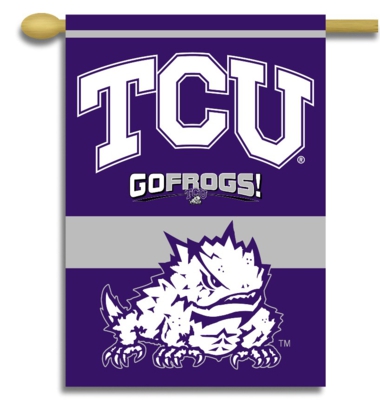 Texas Christian Horned Frogs 2-Sided 28" x 40" Hanging Banner - Click Image to Close