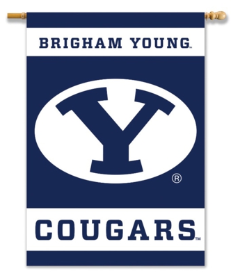 Brigham Young Cougars 2-Sided 28" x 40" Banner with Pole Sleeve - Click Image to Close