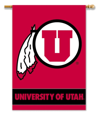 Utah Utes 2-Sided 28" x 40" Banner with Pole Sleeve - Click Image to Close