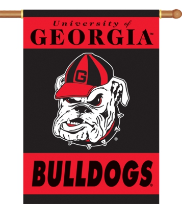 Georgia Bulldogs 2-Sided 28" x 40" Hanging Banner - Mascot - Click Image to Close