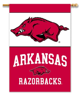 Arkansas Razorbacks 2-Sided 28" x 40" Banner with Pole Sleeve - Click Image to Close