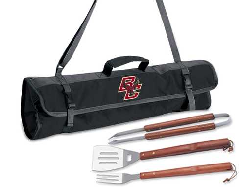 Boston College Eagles 3 Piece BBQ Tool Set With Tote - Click Image to Close