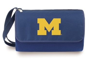 University of Michigan Wolverines Blanket Tote - Navy - Click Image to Close