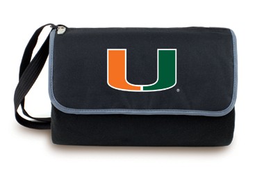 University of Miami Hurricanes Blanket Tote - Black - Click Image to Close