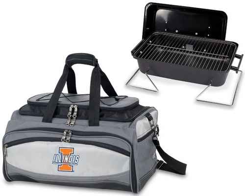 Illinois Fighting Illini Buccaneer BBQ Grill Set & Cooler - Click Image to Close