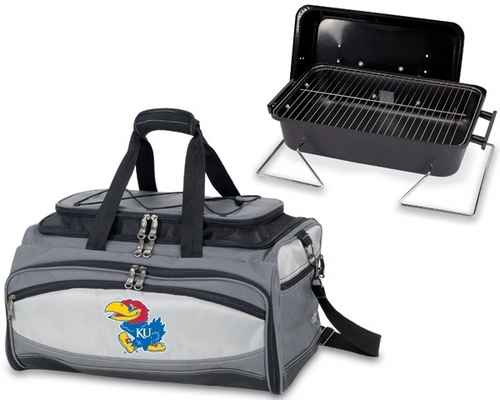 Kansas Jayhawks Buccaneer BBQ Grill Set & Cooler - Click Image to Close