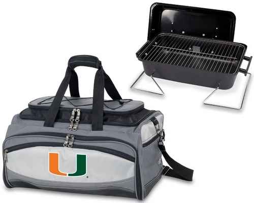 Miami Hurricanes Embroidered Buccaneer BBQ Grill Set & Cooler - Click Image to Close