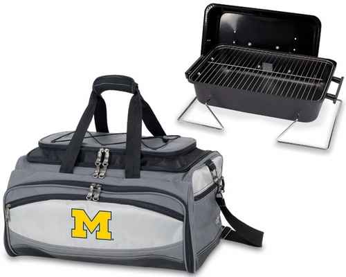 Michigan Wolverines Embroidered Buccaneer BBQ Grill Set & Cooler - Click Image to Close