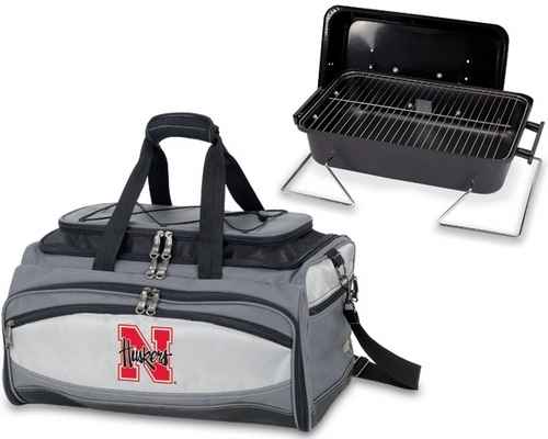 Nebraska Cornhuskers Buccaneer Embr. BBQ Grill Set & Cooler - Click Image to Close