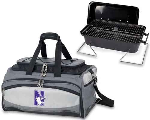 Northwestern Wildcats Buccaneer BBQ Grill Set & Cooler - Click Image to Close