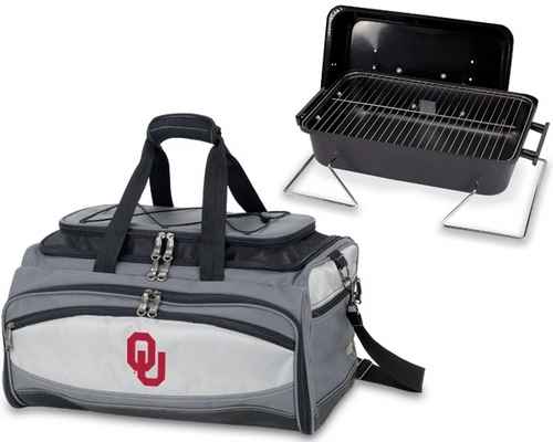 Oklahoma Sooners Embroidered Buccaneer BBQ Grill Set & Cooler - Click Image to Close