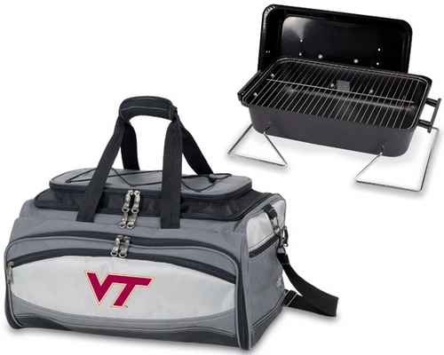 Virginia Tech Hokies Buccaneer Embr. BBQ Grill Set & Cooler - Click Image to Close