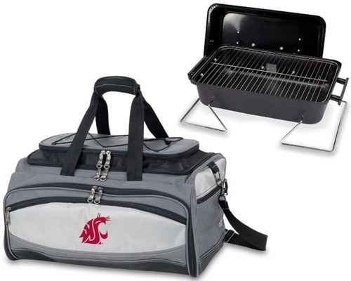 Washington State Cougars Buccaneer Embr. BBQ Grill Set & Cooler - Click Image to Close