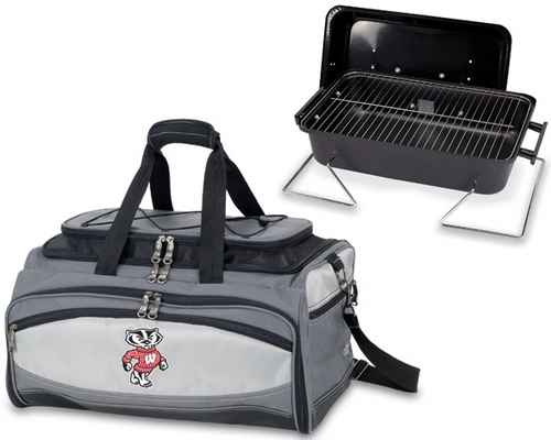 Wisconsin Badgers Buccaneer BBQ Grill Set & Cooler - Click Image to Close