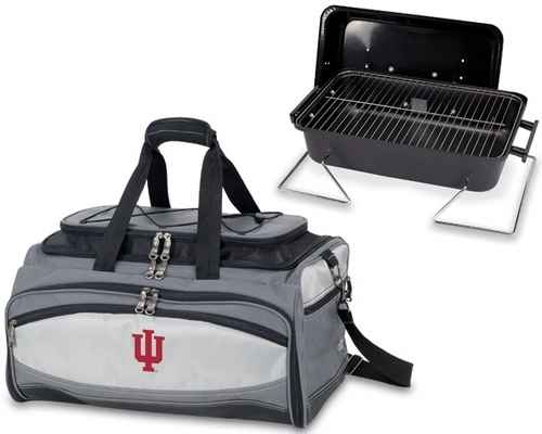 Indiana Hoosiers Embroidered Buccaneer BBQ Grill Set & Cooler - Click Image to Close