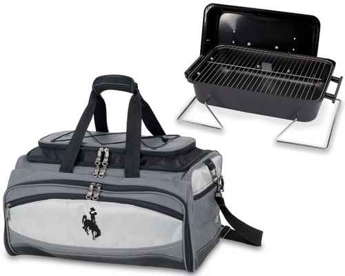 Wyoming Cowboys Embroidered Buccaneer BBQ Grill Set & Cooler - Click Image to Close