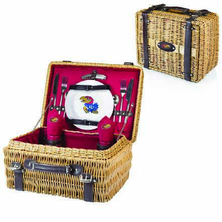 Kansas Jayhawks Champion Picnic Basket - Red - Click Image to Close