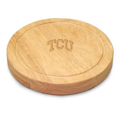 Texas Christian University Circo Cutting Board & Cheese Tools - Click Image to Close