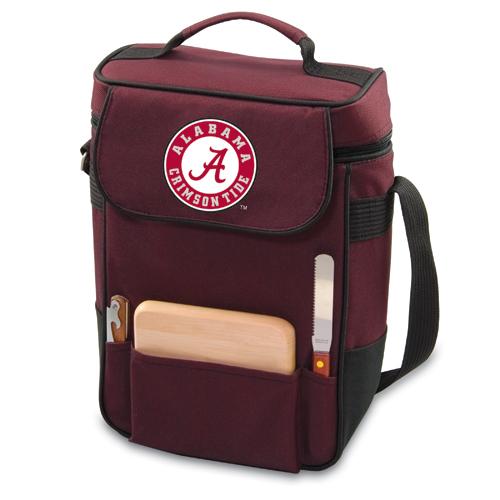 Alabama Crimson Tide Embr. Duet Wine & Cheese Tote - Burgundy - Click Image to Close