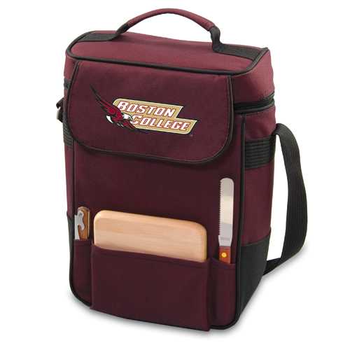 Boston College Eagles Embr. Duet Wine & Cheese Tote - Burgundy - Click Image to Close