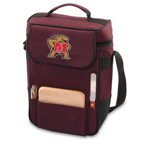 Maryland Terrapins Duet Wine & Cheese Tote - Burgundy - Click Image to Close