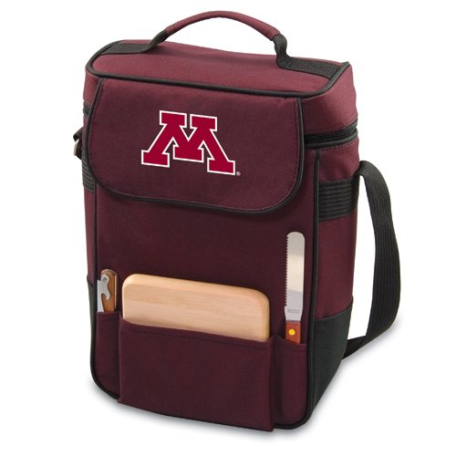 Minnesota Golden Gophers Embr. Duet Wine & Cheese Tote -Burgundy - Click Image to Close