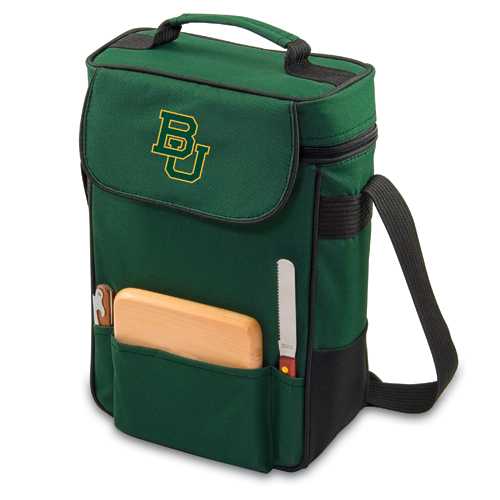 Baylor Bears Embr. Duet Wine & Cheese Tote - Hunter Green - Click Image to Close