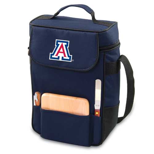 Arizona Wildcats Embr. Duet Wine & Cheese Tote - Navy - Click Image to Close