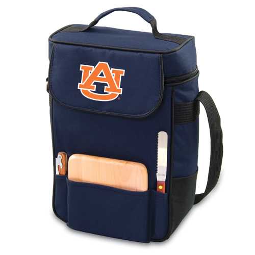 Auburn Tigers Embr. Duet Wine & Cheese Tote - Navy - Click Image to Close