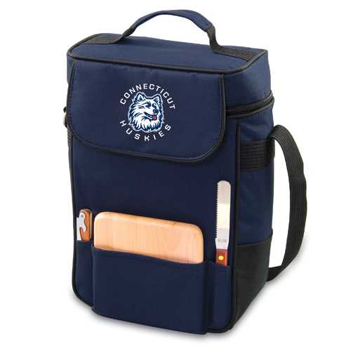 UConn Huskies Duet Wine & Cheese Tote - Navy - Click Image to Close
