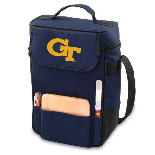 Georgia Tech Yellow Jackets Duet Wine & Cheese Tote - Navy - Click Image to Close