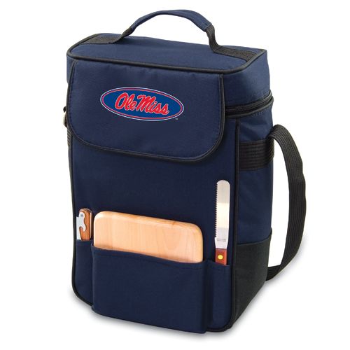 Ole Miss Rebels Duet Wine & Cheese Tote - Navy - Click Image to Close