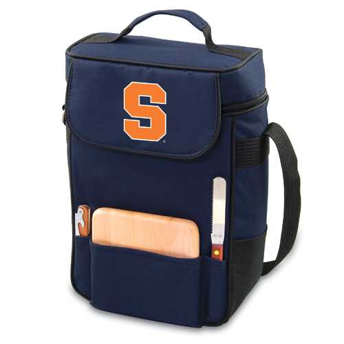 Syracuse Orange Duet Wine & Cheese Tote - Navy - Click Image to Close