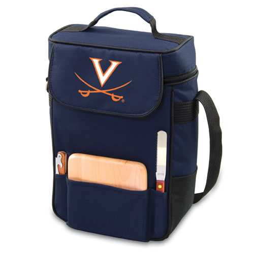 Virginia Cavaliers Duet Wine & Cheese Tote - Navy - Click Image to Close