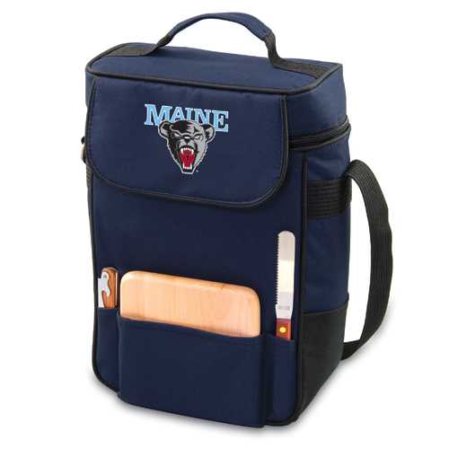 Maine Black Bears Duet Wine & Cheese Tote - Navy - Click Image to Close