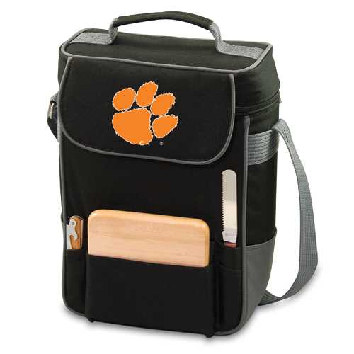 Clemson Tigers Duet Wine & Cheese Tote - Black - Click Image to Close