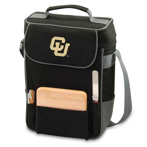 Colorado Buffaloes Embr. Duet Wine & Cheese Tote - Black - Click Image to Close