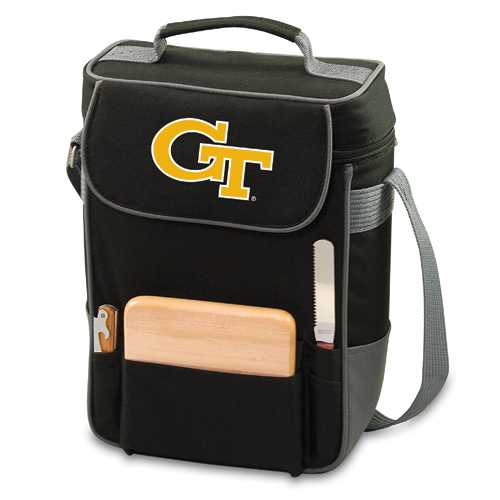 Georgia Tech Yellow Jackets Embr. Duet Wine & Cheese Tote -Black - Click Image to Close