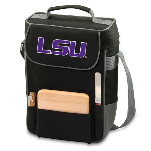 LSU Tigers Embr. Duet Wine & Cheese Tote - Black - Click Image to Close