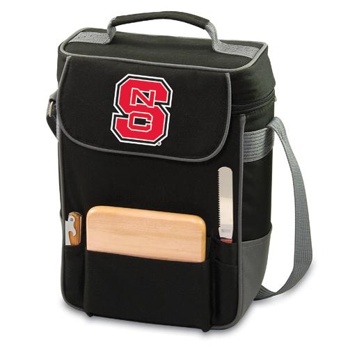 NC State Wolfpack Duet Wine & Cheese Tote - Black - Click Image to Close