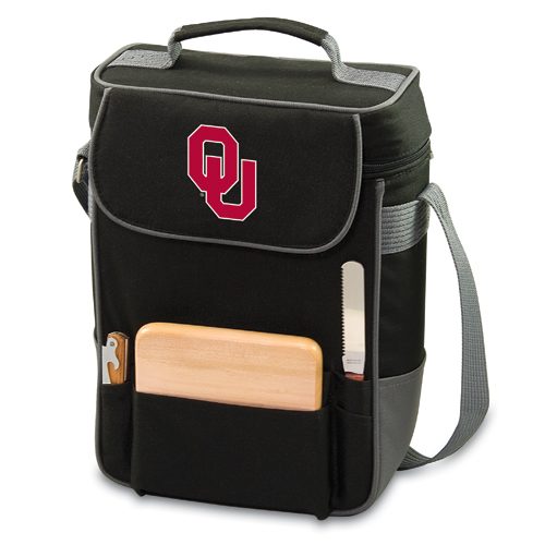 Oklahoma Sooners Duet Wine & Cheese Tote - Black - Click Image to Close