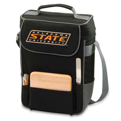 Oklahoma State Cowboys Embr. Duet Wine & Cheese Tote - Black - Click Image to Close