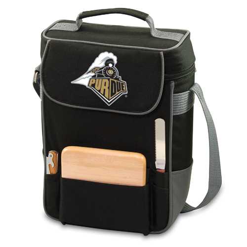 Purdue Boilermakers Embr. Duet Wine & Cheese Tote - Black - Click Image to Close