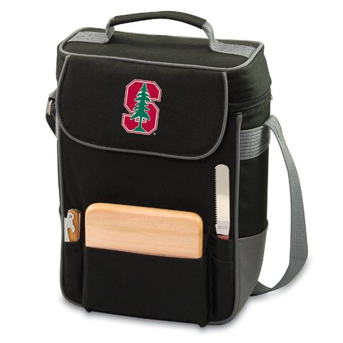 Stanford Cardinal Embr. Duet Wine & Cheese Tote - Black - Click Image to Close